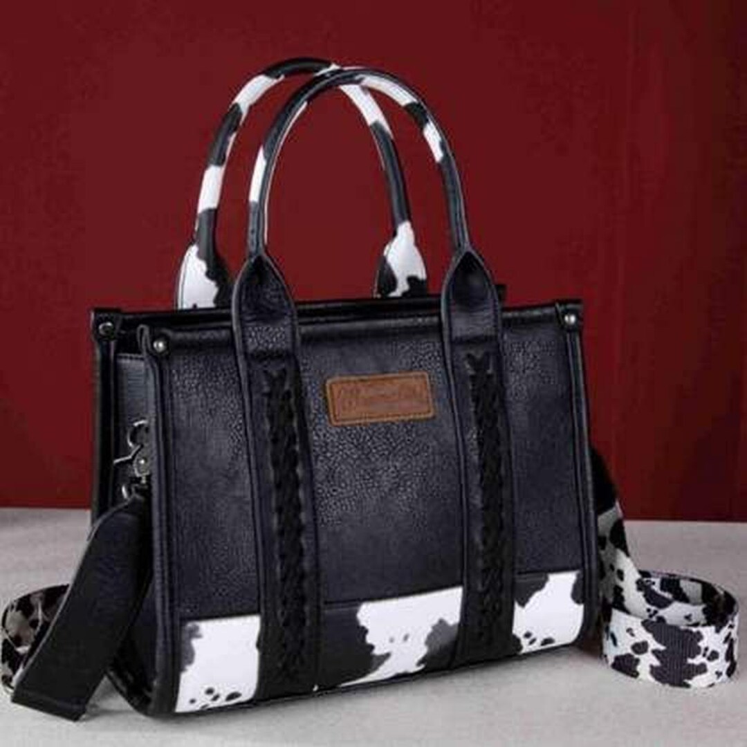 Wrangler Cow Print Concealed Carry Purse Tote Crossbody Handbag